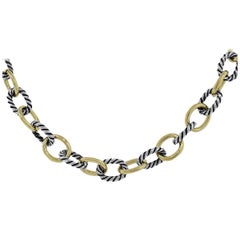 David Yurman Two-Tone Oval Link Necklace