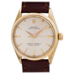 Rolex yellow gold Oyster Perpetual “Underline” Dial self winding wristwatch