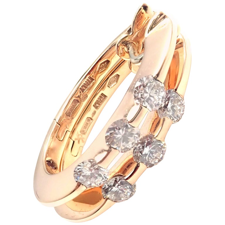 Signature Roberto  Round Diamond Hoop Earrings