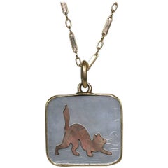 Art Deco Cat Charm Pendant