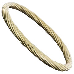 14 Karat Yellow Gold Rope Bangle Bracelet