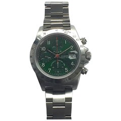 Tudor Stainless Steel Tiger Prince Date Green Chronograph Automatic Wristwatch