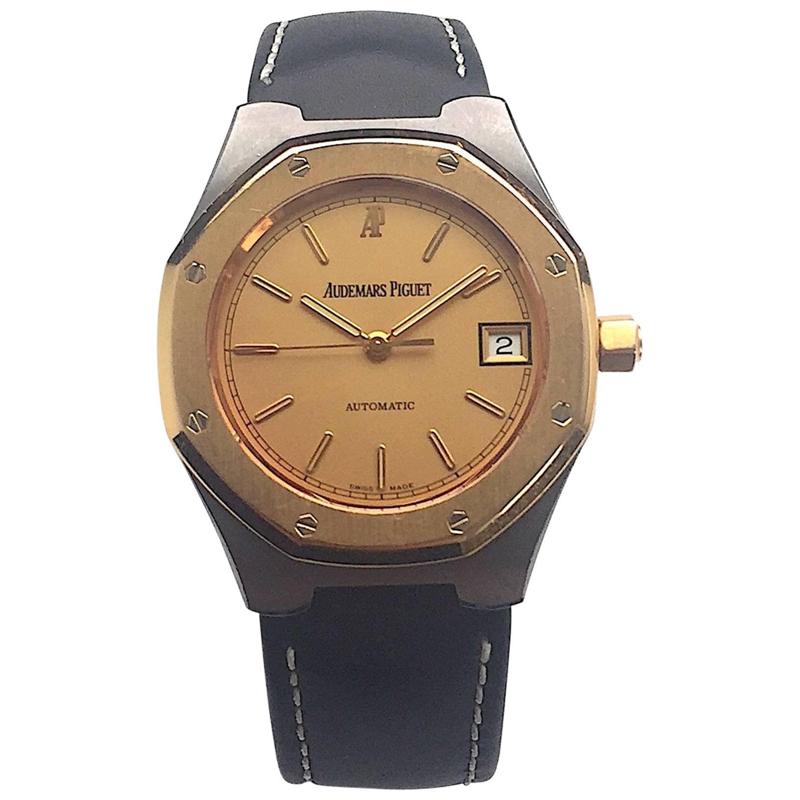 Audemars Piguet Rose Gold and Tantalum Royal Oak Cuir Automatic Watch