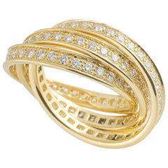 Cartier Yellow Gold Diamond Trinity Ring