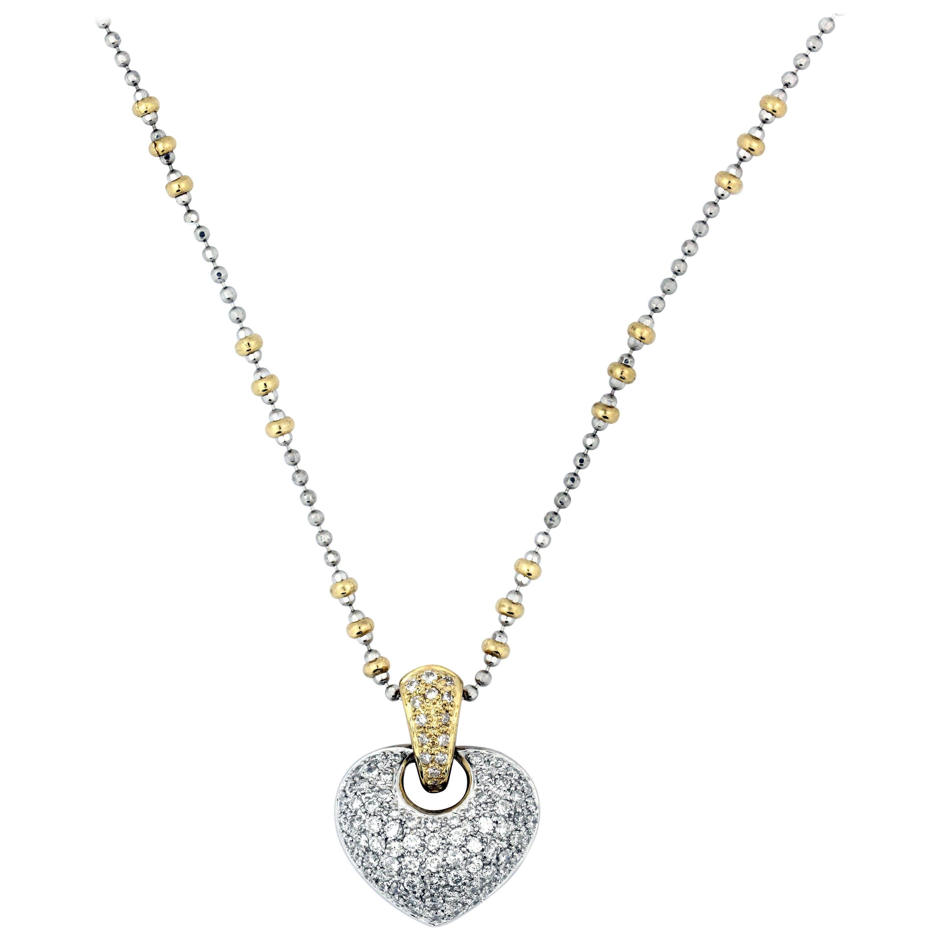 Diamond Gold Heart Pendant Necklace