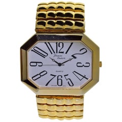 Jacques Gold Plated Couture Fashion Oversized Quartz Watch, circa 1980s