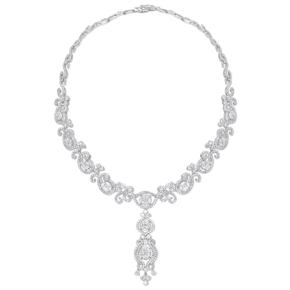 Gilin 18K White Gold Diamond Necklace