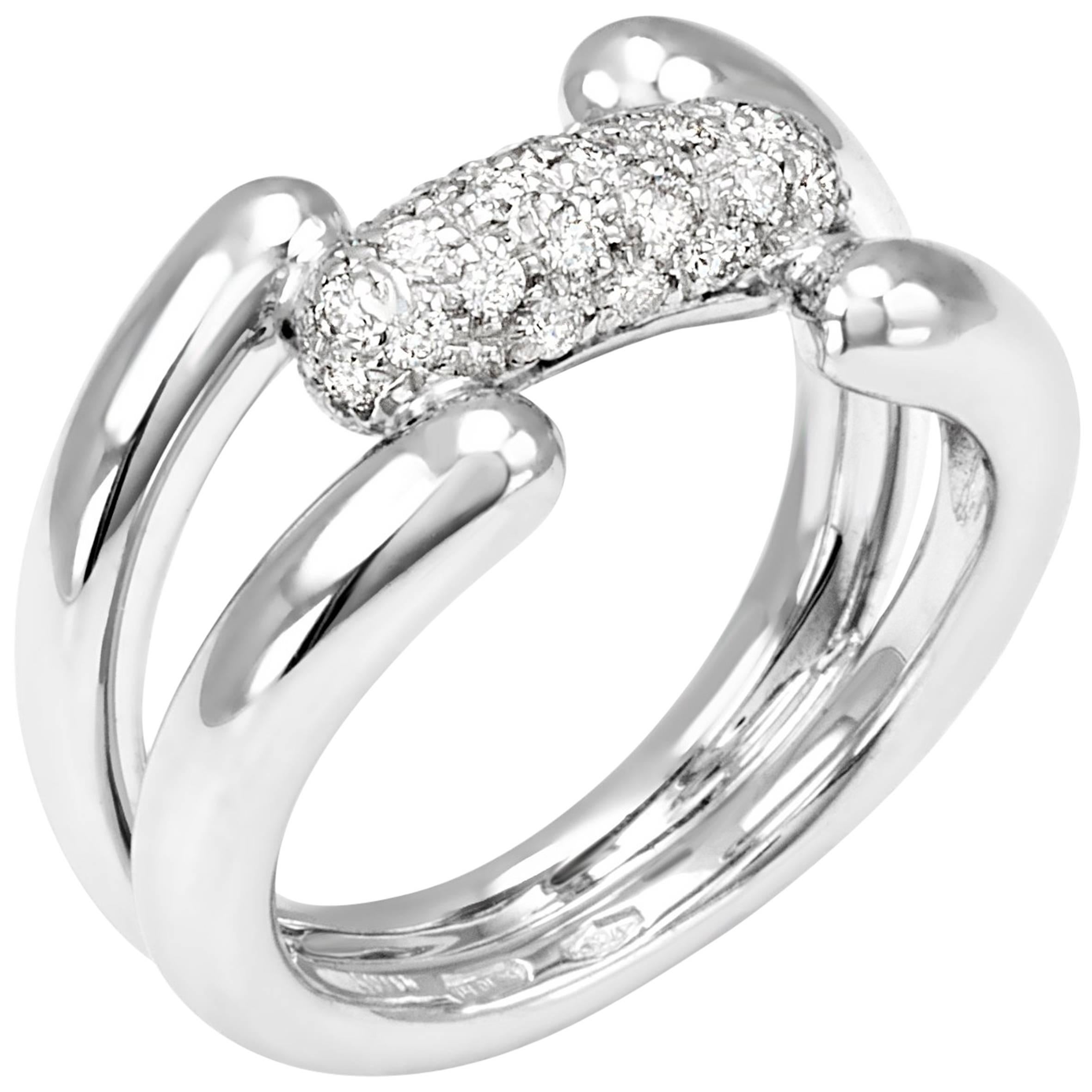 Roberta Collection Ring 18 Karat White Gold and Diamonds