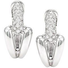 Roberta Collection Pair of Earrings 18 Karat White Gold and Diamonds