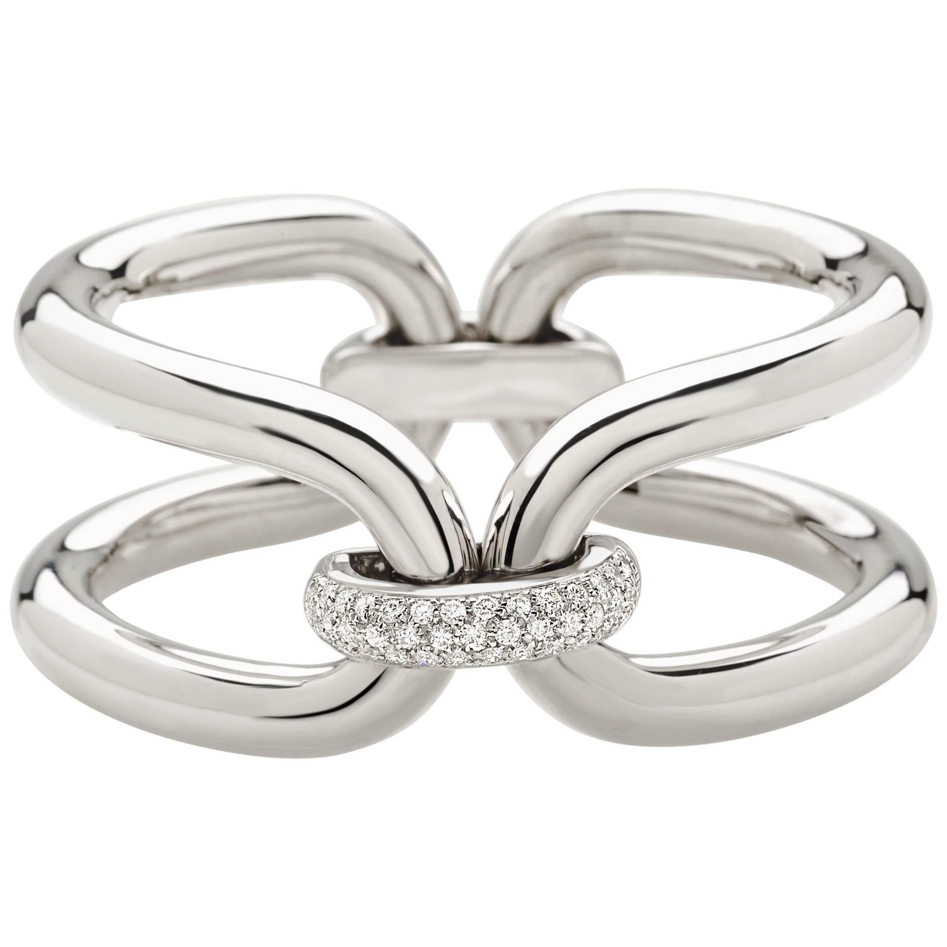 Roberta Collection Bangle 18 Karat White Gold and Diamonds