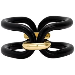 Roberta Collection Bangle 18 Karat Yellow Gold and Ebony