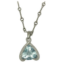 Frederic Sage 10.18 Carat Aquamarine and Diamond One of Kind Pendant Necklace