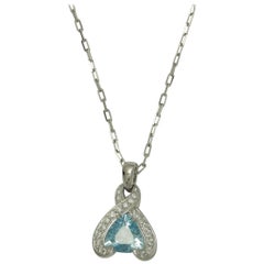 Frederic Sage 1.16 Carat Aquamarine and Diamond Pendant Necklace