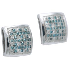 Blue and White Diamond Earrings