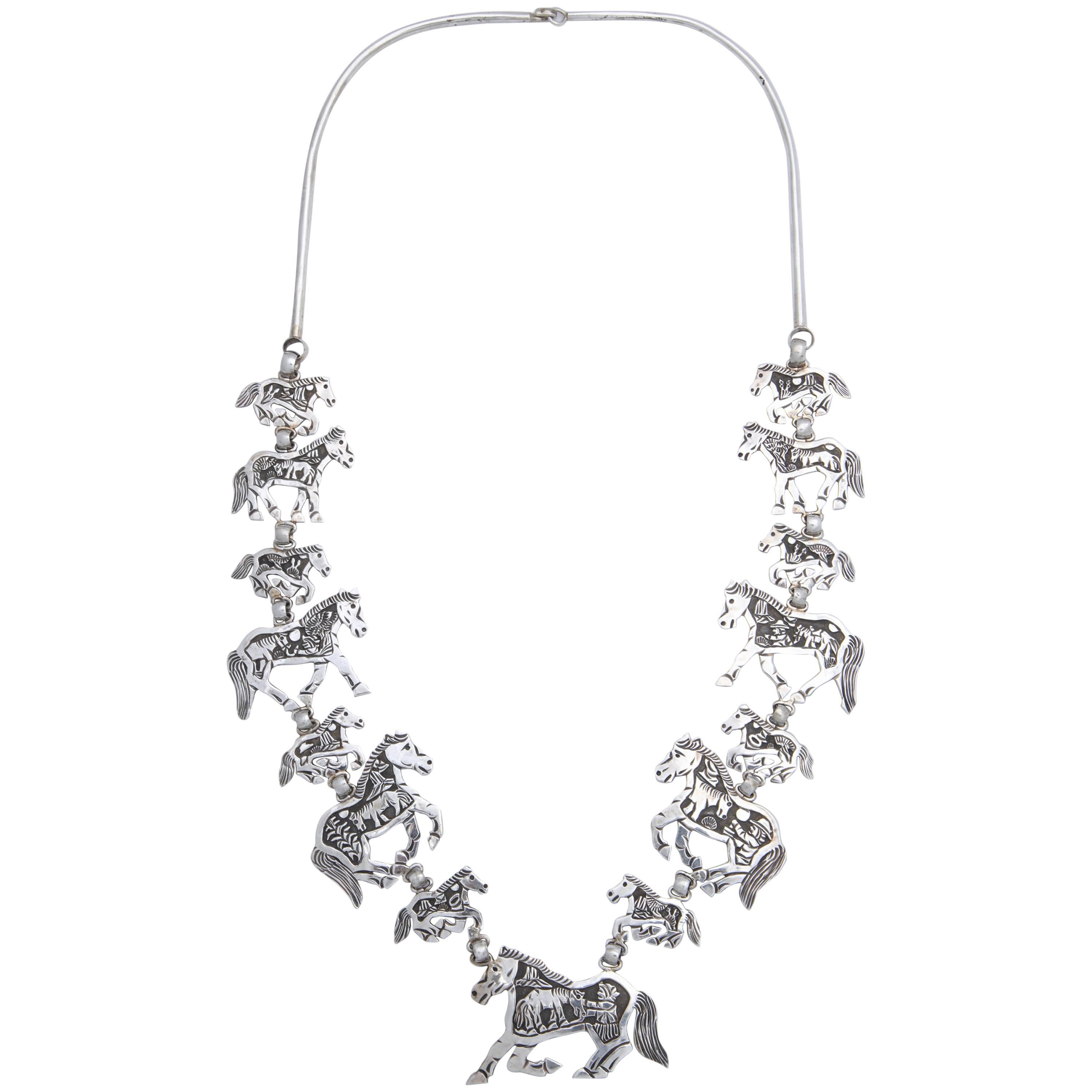 Sterling Silver Native American Floyd Becenti Necklace For Sale