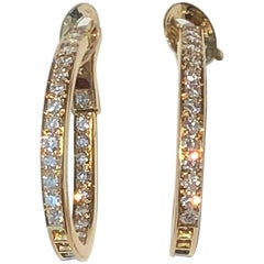 Van Cleef & Arpels Diamond Hoop Gold Earrings
