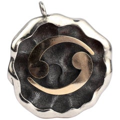 1960s Gold and Sterling Silver Yin & Yang Pendant for a Necklace by Roger Lucas