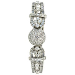 Vintage Longines Platinum Diamond Covered Wristwatch 