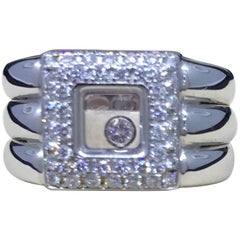 Chopard Happy Diamonds 18 Karat White Gold Square Ring 82/2347