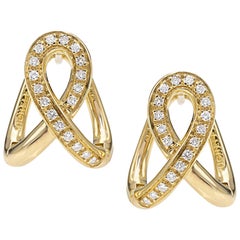 Earrings from the Collection "Essence" 18 Karat Yellow Gold and Diamonds