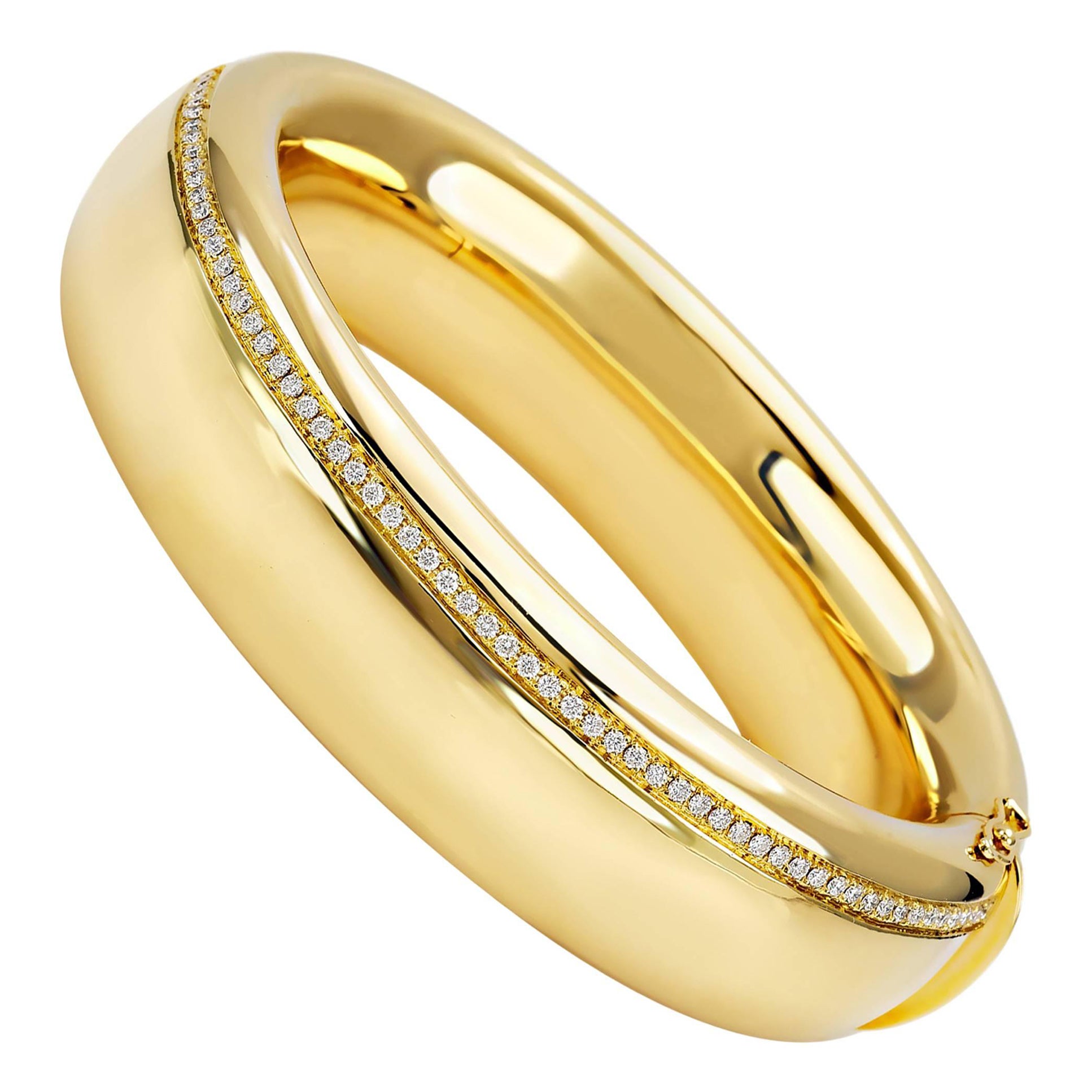 Bangle from the Collection "Essence" 18 Karat Yellow Gold and Diamonds For Sale