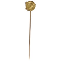 Art Nouveau Gold Filled Bijoux Fix Stick Pin by Emile Dropsy for Savard et Fils