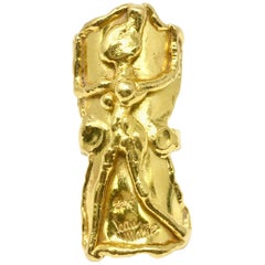 Retro Jean Mahie 22 Karat Yellow Gold Sculpture Ring