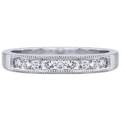 Estate 0.30 Carat Channel Channel Set Diamond Band Platinum Ring