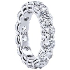 Anillo de diamantes de 5,83 quilates con garras compartidas, hecho a mano