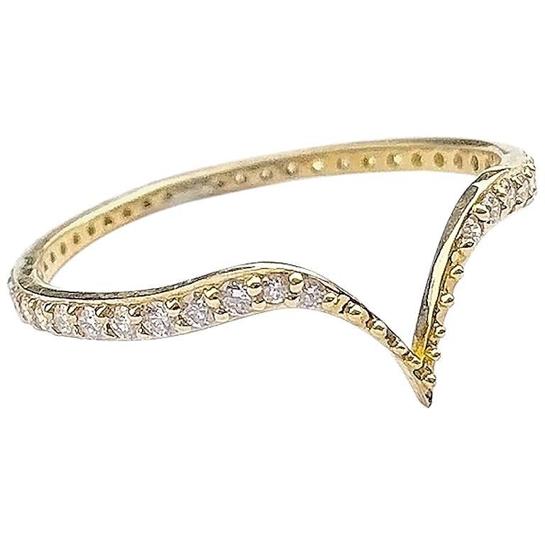 18K Gold Fabri Stackable Diamond Ring For Sale