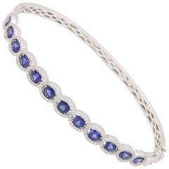 Sapphire and Diamond Bangle Bracelet