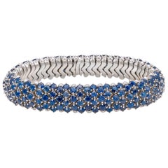 Bracelet en or jaune 18 carats avec saphirs bleus