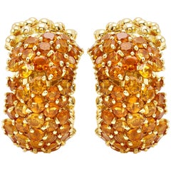 Paire de boucles d'oreilles Flirt Collection en or jaune 18 carats et citrine