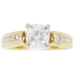 Certified Cushion Cut Diamond Engagement Ring
