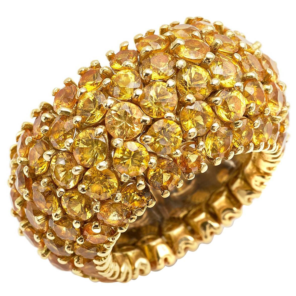 Bague en or jaune 18 carats de la collection Flirt avec saphir jaune