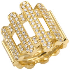 Ring from the Collection "Moonlight" 18 Karat Yellow Gold and Diamonds