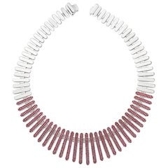 Moonlight-Halskette aus 18 Karat Weißgold mit Rubin und weißen Diamanten