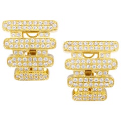 Collection de boucles d'oreilles « Moonlight » en or jaune 18 carats et diamants