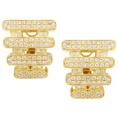Moonlight Earrings in 18K Yellow Gold with White Diamonds