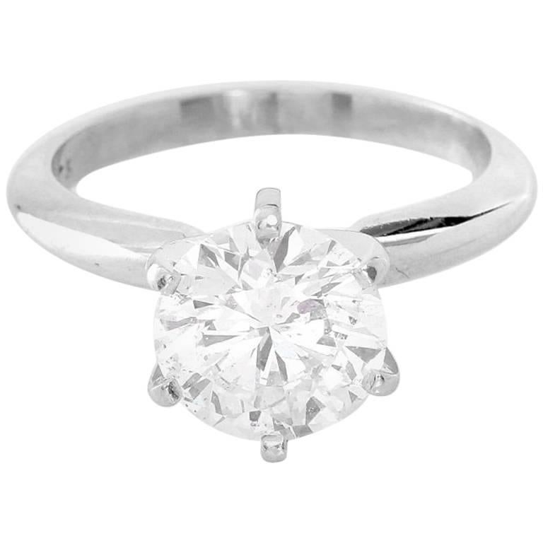 Platinum Round Brilliant Cut Solitaire Diamond Ring