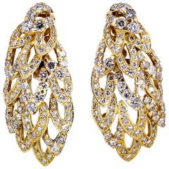 Chaumet Diamond and Gold Wings Ear Clips