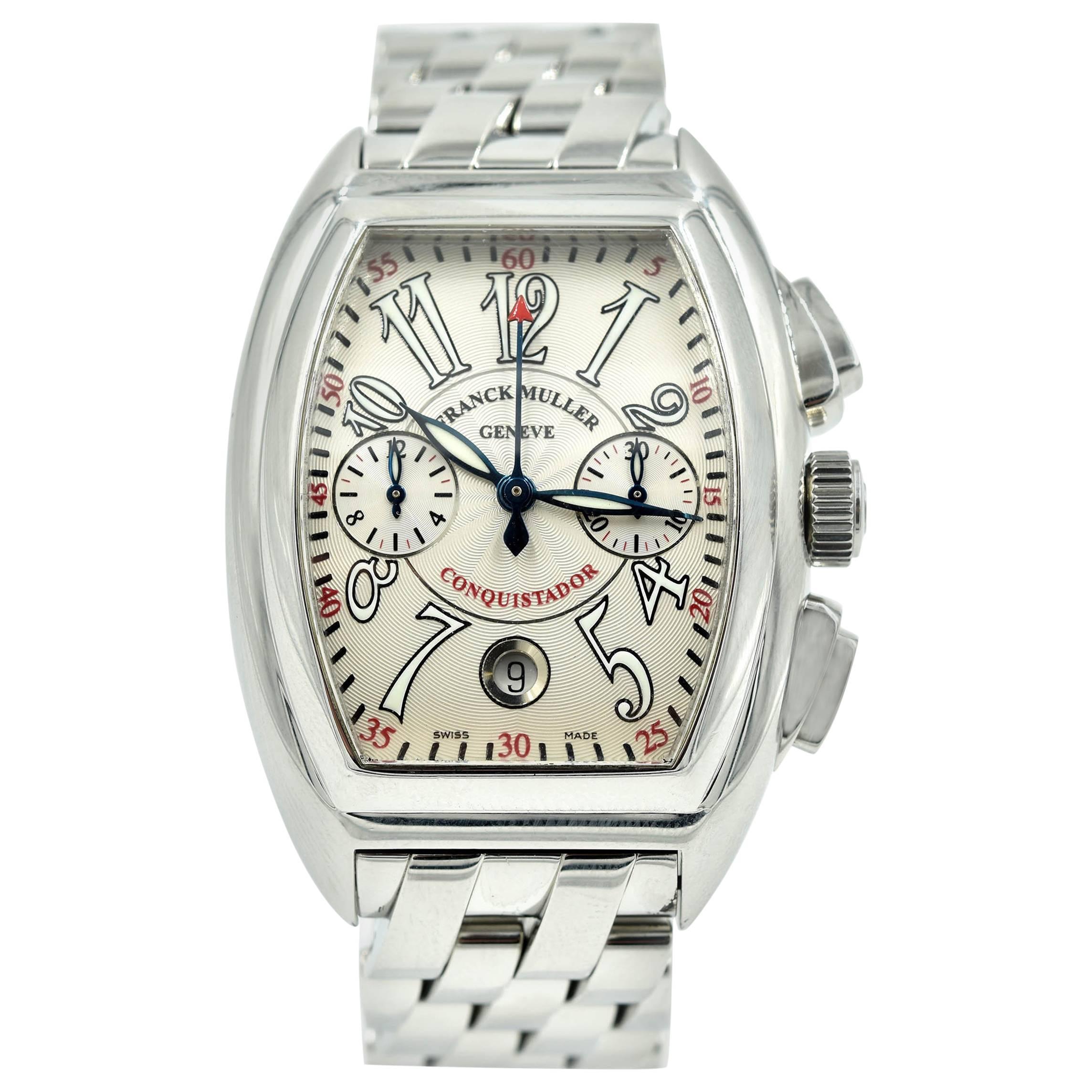 Franck Muller Stainless Steel Conquistador Chronograph automatic Wristwatch