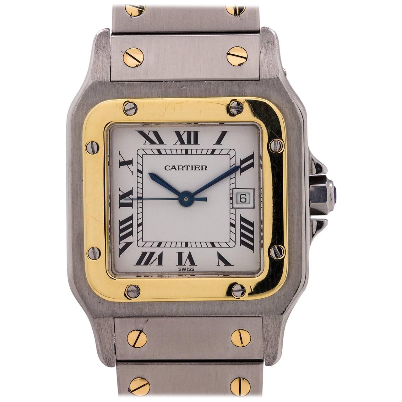Cartier Yellow Gold Stainless Steel Santos Galbee Automatic Wristwatch, c2000s