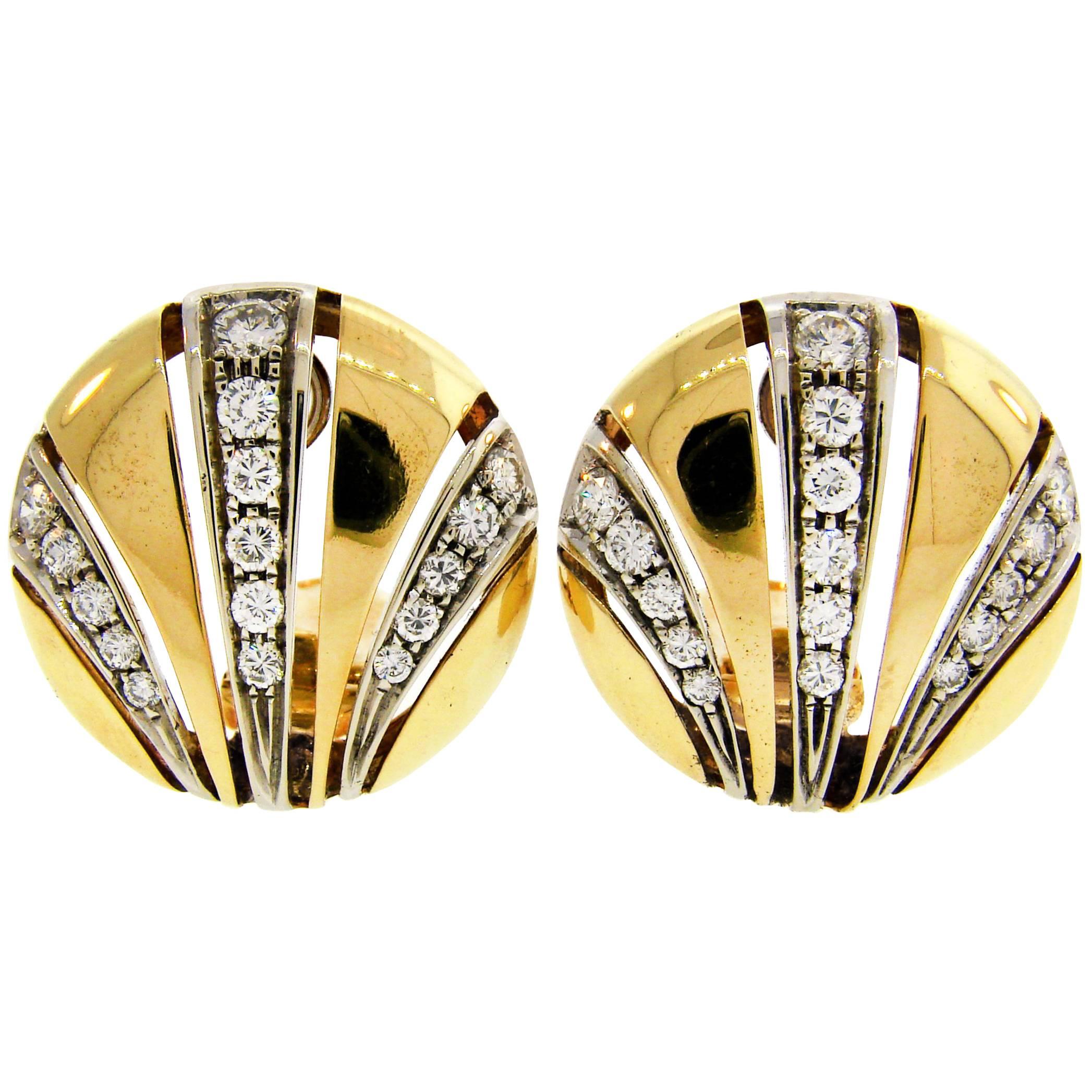 Van Cleef & Arpels Diamond Yellow Gold Earrings For Sale