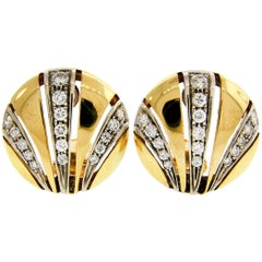 Retro Van Cleef & Arpels Diamond Yellow Gold Earrings