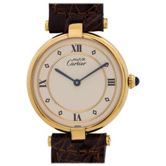 Cartier Man's Vermeil Vendome Tank Quartz Wristwatch, circa 1990s