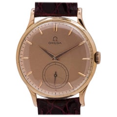 Omega Pink Gold salmon dial Manual Wind Wristwatch, circa 1950s