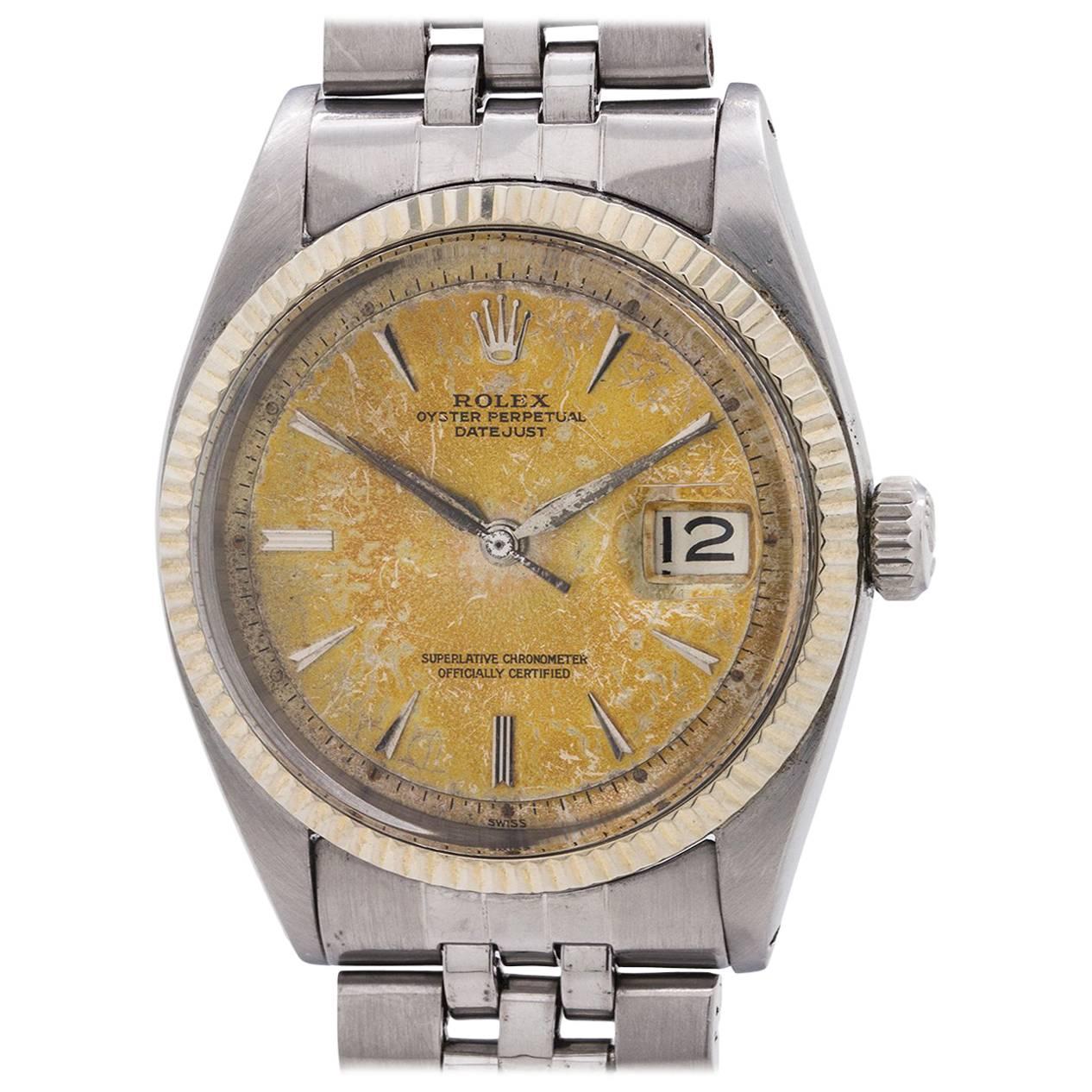 Rolex Stainless Steel Datejust Self Winding Wristwatch ref 1601, circa 1963 For Sale