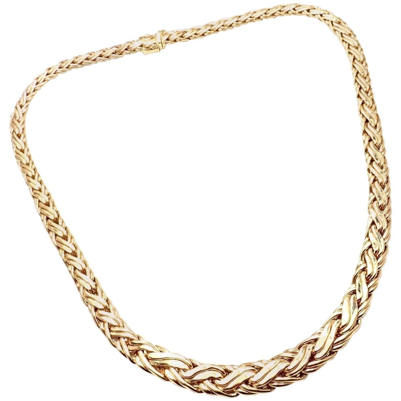 Tiffany & Co. Russian Weave Gradual Link Yellow Gold Necklace