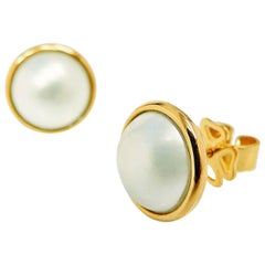 earrings pearl gold carat kian diamond mabe yellow sea south
